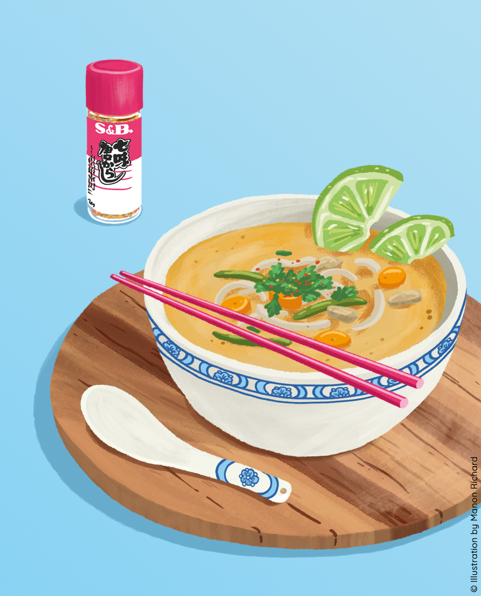 Thai soup food illustration manon richard 2